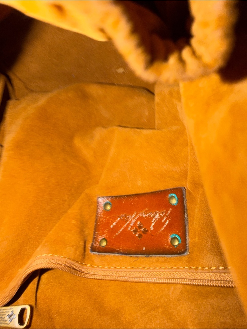 Patricia Nash] British Tan Leather Convertible Backpack Bucket Bag Purse - Picture 8 of 11